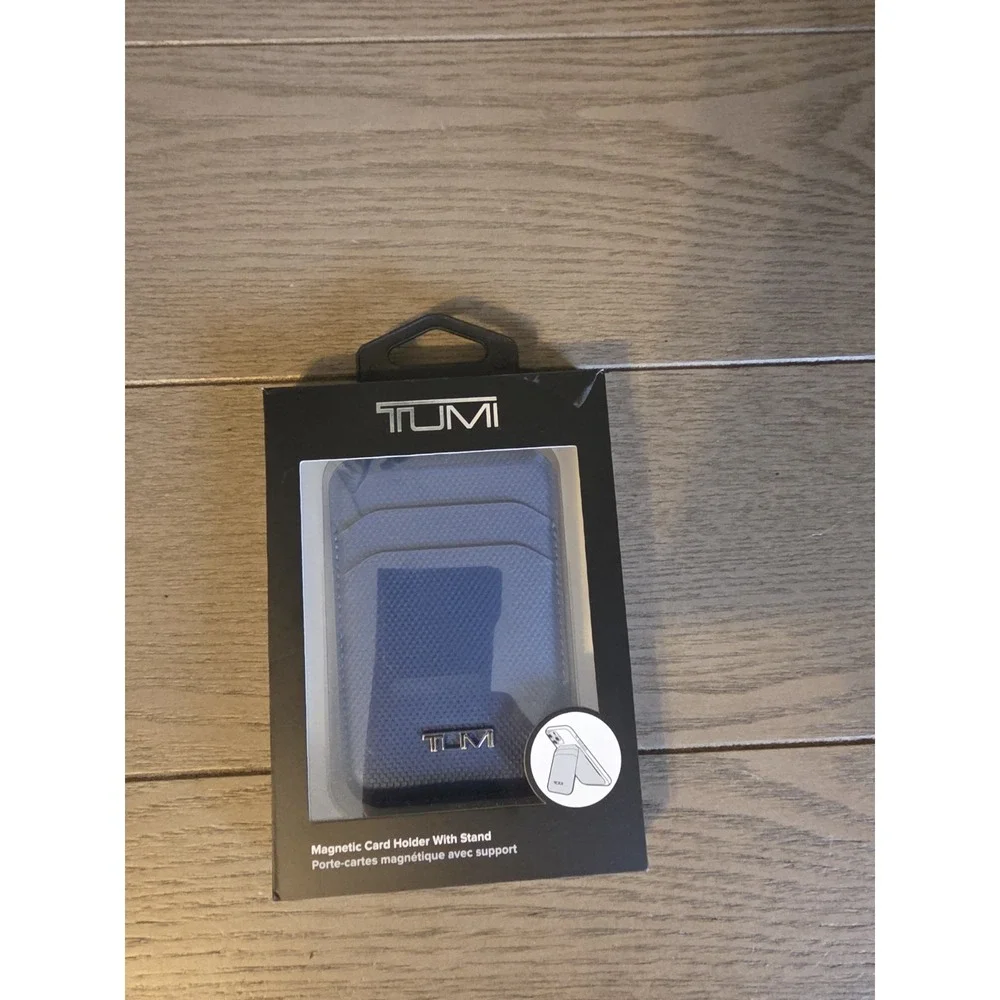 NEW Tumi MAGNETIC CARD HOLDER Stand Stand  - MATTE TEXTURED Blue